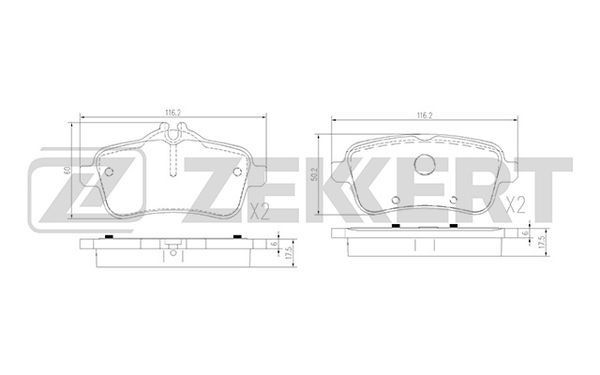 Колодки тормозные дисковые задние Mercedes-Benz CLA (117) 13-  GL (166) 12-  ML (166) 11-  SLK (172) 12-