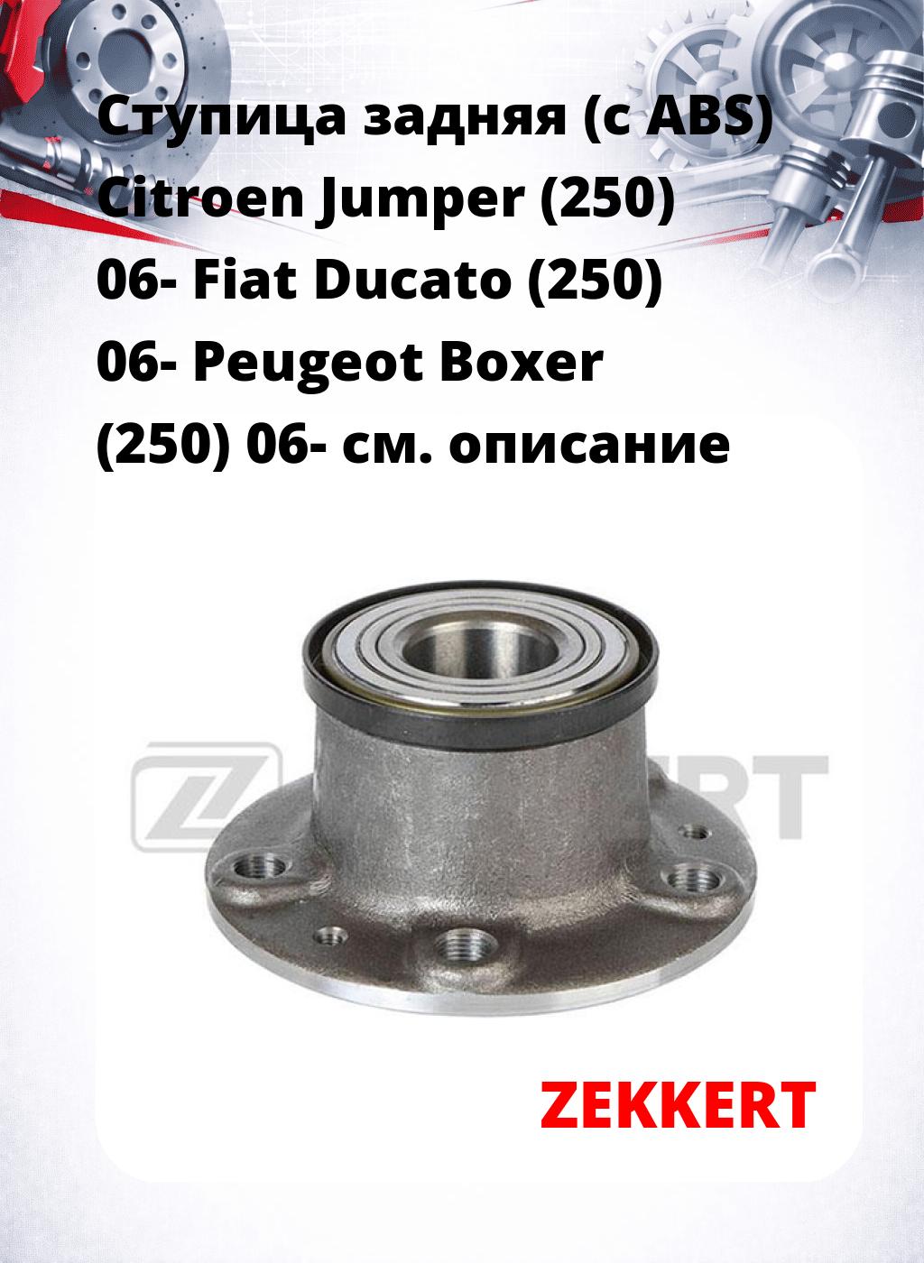 Ступица задняя (с ABS) Citroen Jumper (250) 06-  Fiat Ducato (250) 06-  Peugeot Boxer (250) 06-