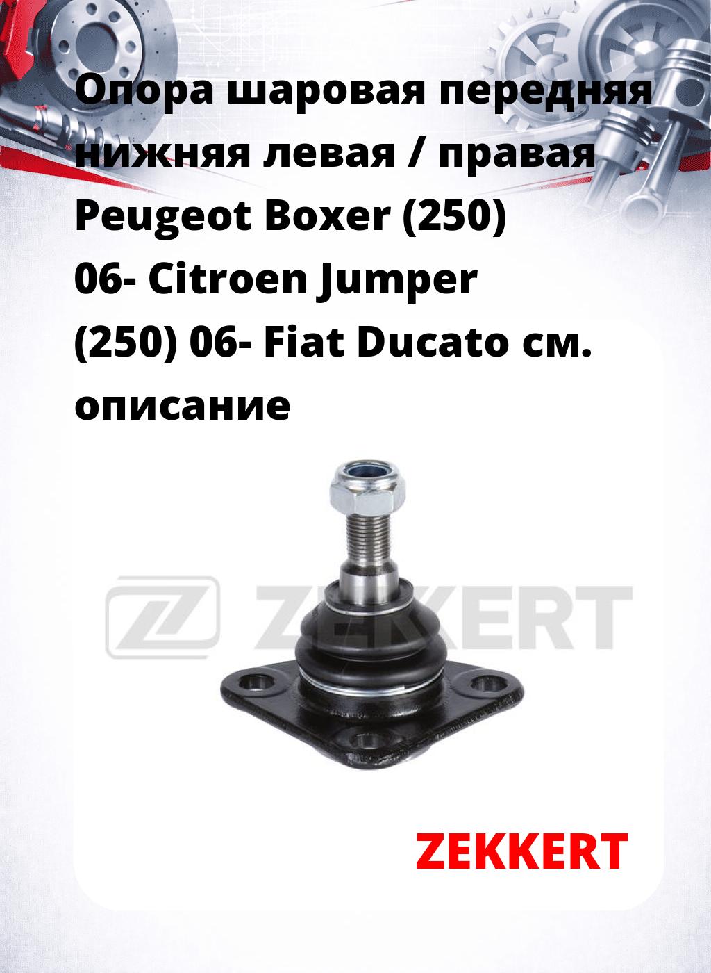 Опора шаровая передняя нижняя левая / правая Peugeot Boxer (250) 06- Citroen Jumper (250) 06- Fiat Ducato