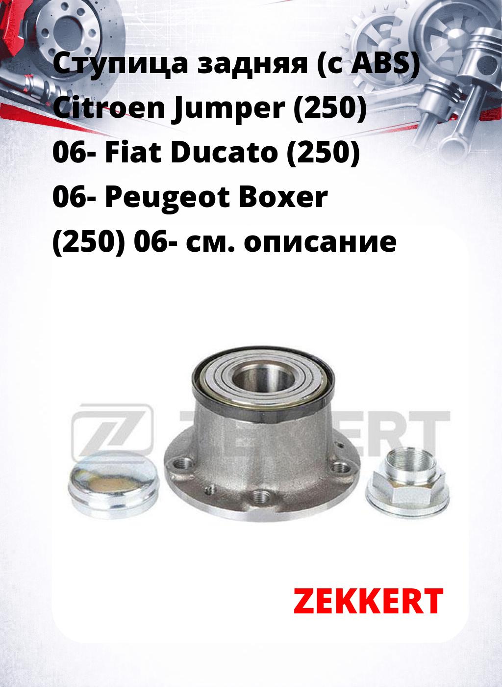 Ступица задняя (с ABS) Citroen Jumper (250) 06-  Fiat Ducato (250) 06-  Peugeot Boxer (250) 06-