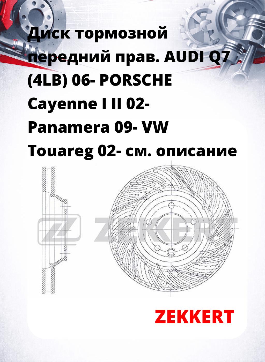 Диск тормозной передний прав. AUDI Q7 (4LB) 06-  PORSCHE Cayenne I  II 02-  Panamera 09-  VW Touareg 02-
